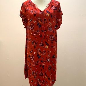 Rust Red Summer Dress Size Medium Tassel Tie